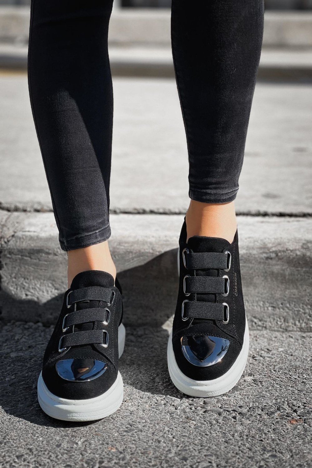 CH251 Mirror Erkek Günlük Lastikli Süet Spor Sneaker Ayakkabı SBT - Siyah – Chekich Erkek Ayakkabı