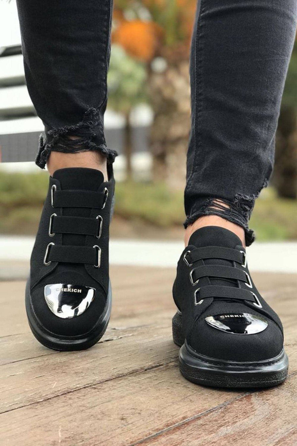 CH251 Mirror Erkek Günlük Lastikli Süet Spor Sneaker Ayakkabı SST - Siyah – Chekich Erkek Ayakkabı