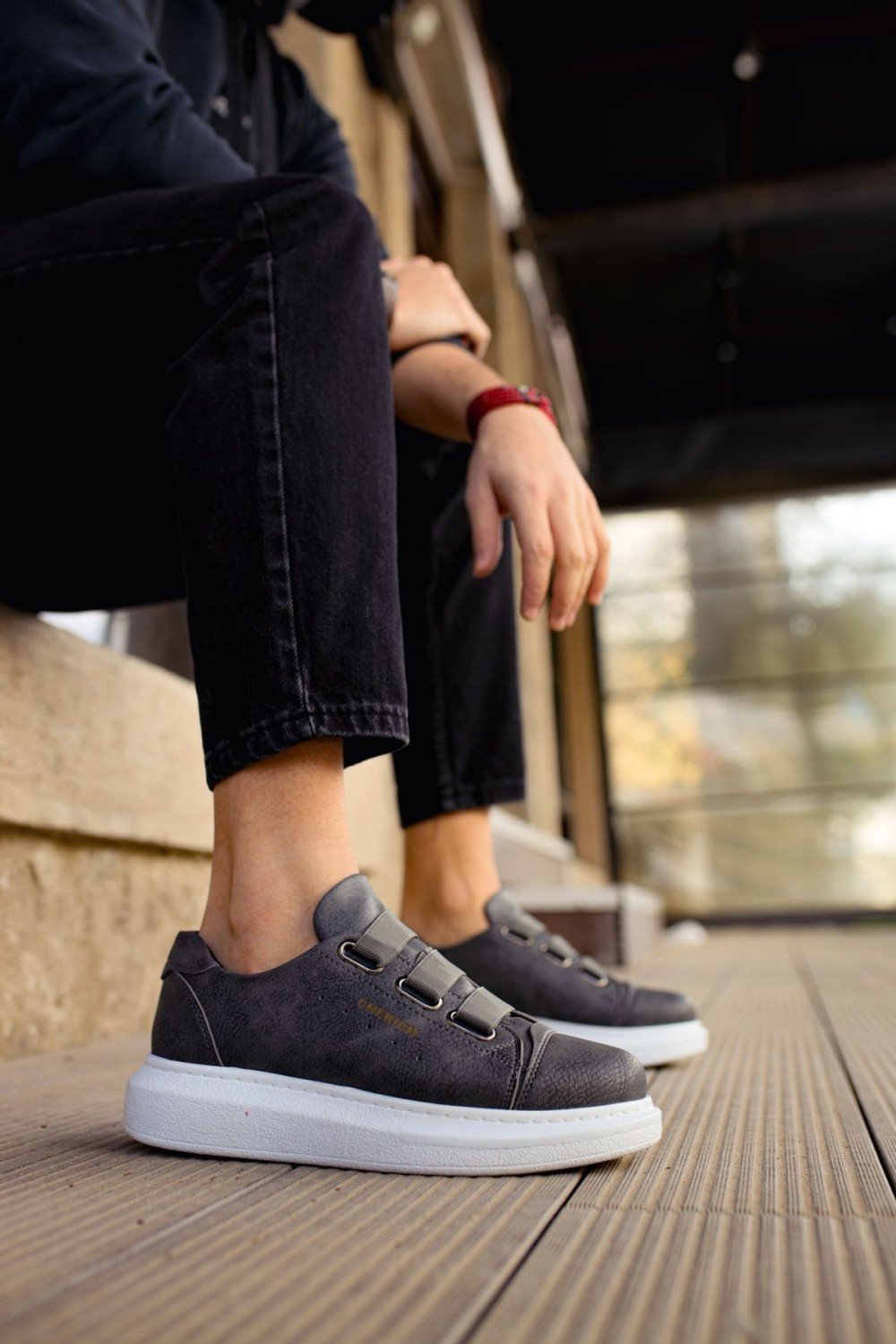 CH253 Mirror Non Erkek Günlük Lastikli Cilt Spor Sneaker Ayakkabı CBT - Antrasit – Chekich Erkek Ayakkabı