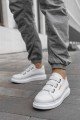 CH253 Mirror Non Erkek Günlük Lastikli Cilt Spor Sneaker Ayakkabı CBT - Beyaz