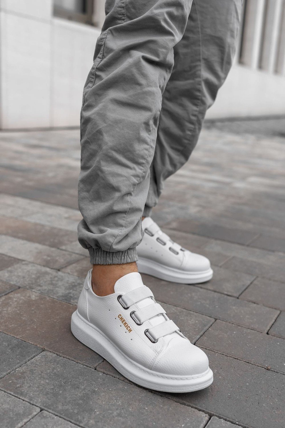 CH253 Mirror Non Erkek Günlük Lastikli Cilt Spor Sneaker Ayakkabı CBT - Beyaz – Chekich Erkek Ayakkabı