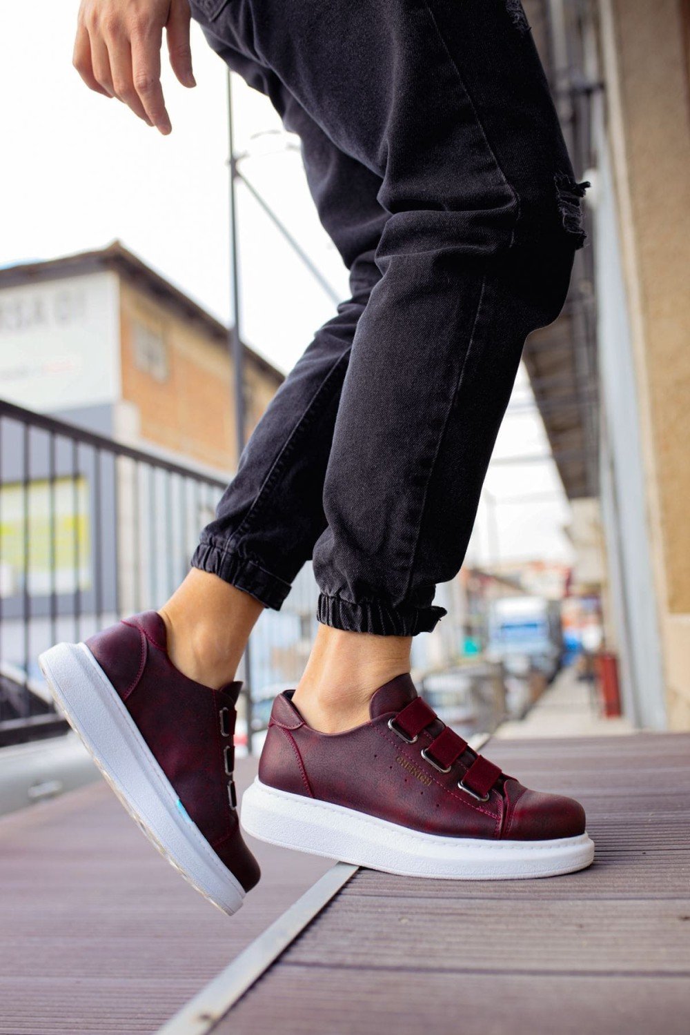 CH253 Mirror Non Erkek Günlük Lastikli Cilt Spor Sneaker Ayakkabı CBT - Bordo – Chekich Erkek Ayakkabı