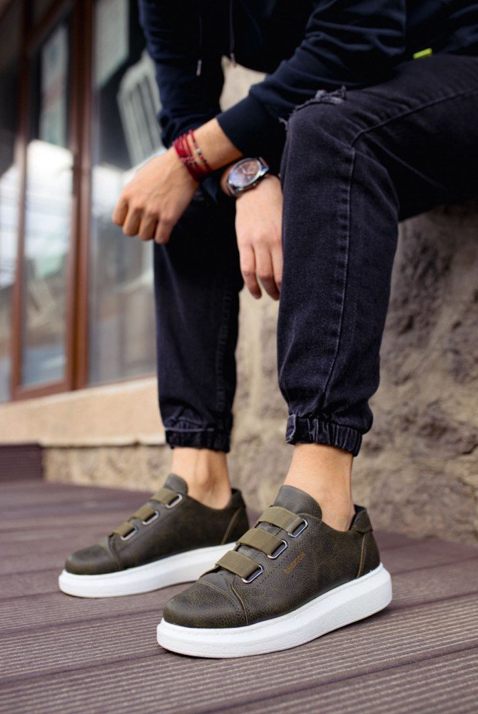 CH253 Mirror Non Erkek Günlük Lastikli Cilt Spor Sneaker Ayakkabı CBT - Haki CH253 Mirror Non Erkek Günlük Lastikli Cilt Spor Sneaker Ayakkabı CBT - Haki