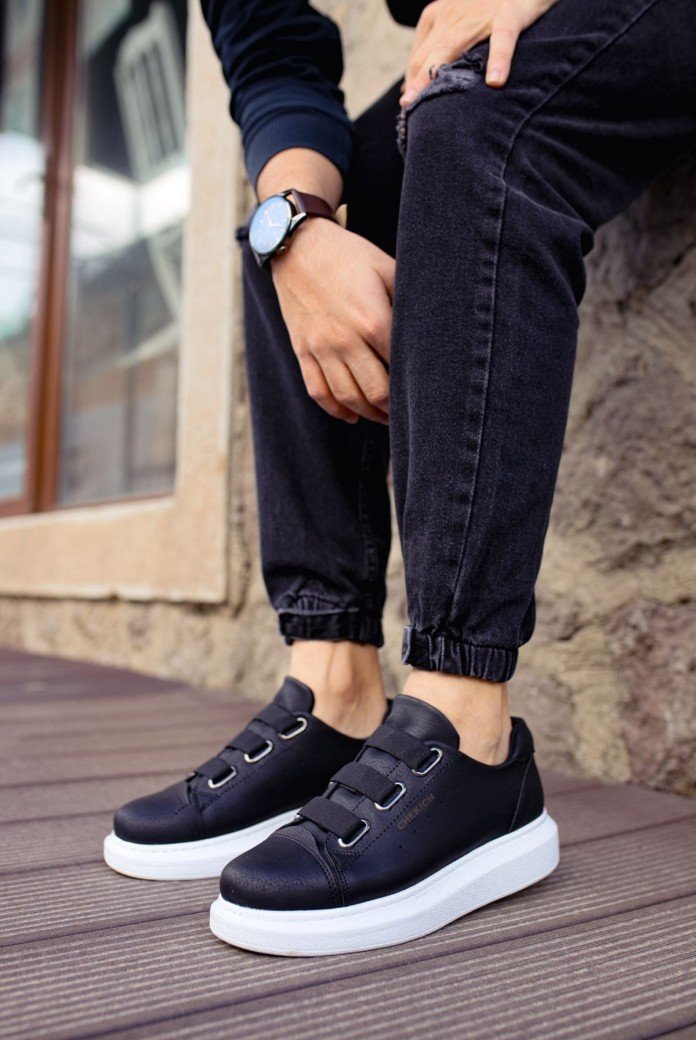 CH253 Mirror Non Erkek Günlük Lastikli Cilt Spor Sneaker Ayakkabı CBT - Siyah CH253 Mirror Non Erkek Günlük Lastikli Cilt Spor Sneaker Ayakkabı CBT - Siyah