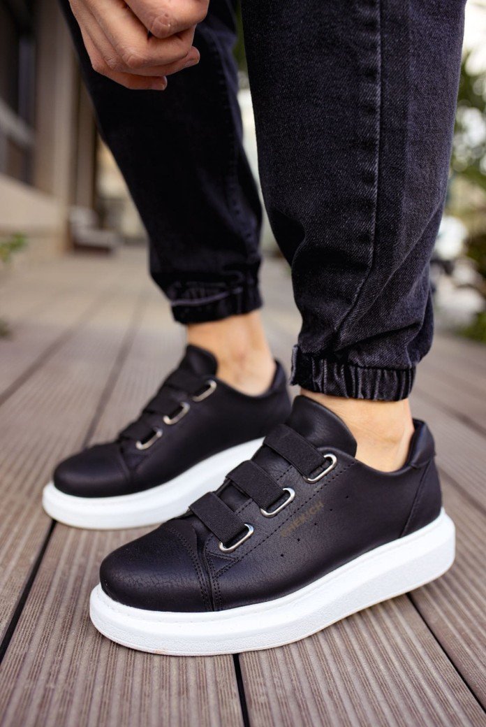 CH253 Mirror Non Erkek Günlük Lastikli Cilt Spor Sneaker Ayakkabı CBT - Siyah CH253 Mirror Non Erkek Günlük Lastikli Cilt Spor Sneaker Ayakkabı CBT - Siyah