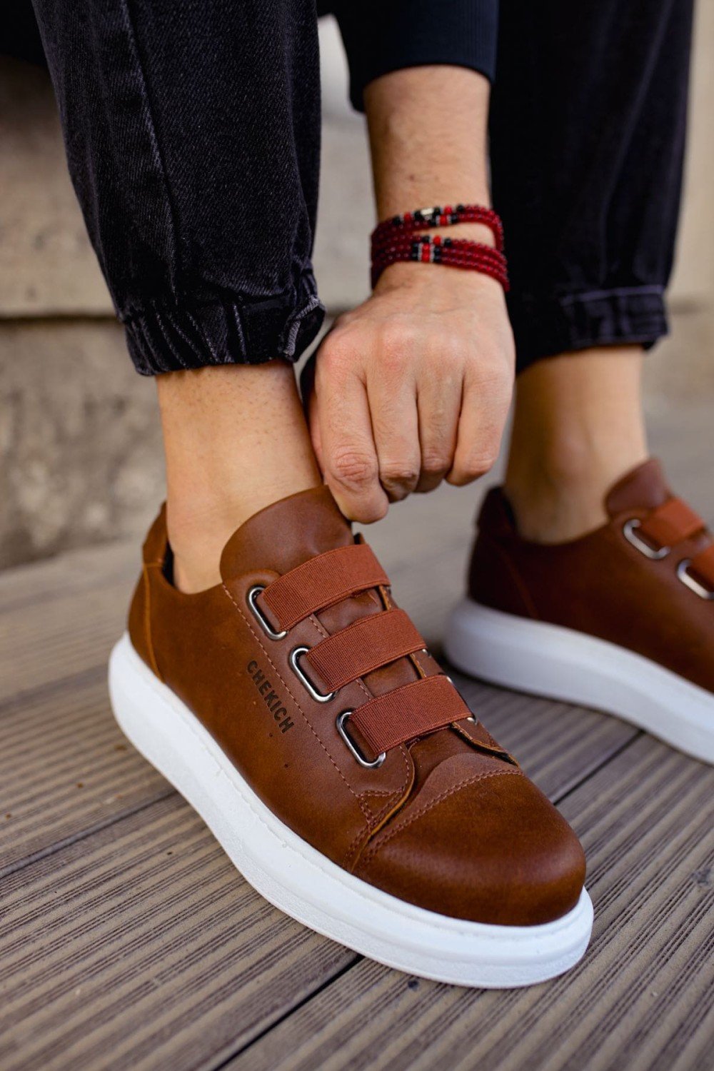 CH253 Mirror Non Erkek Günlük Lastikli Cilt Spor Sneaker Ayakkabı CBT - Taba – Chekich Erkek Ayakkabı