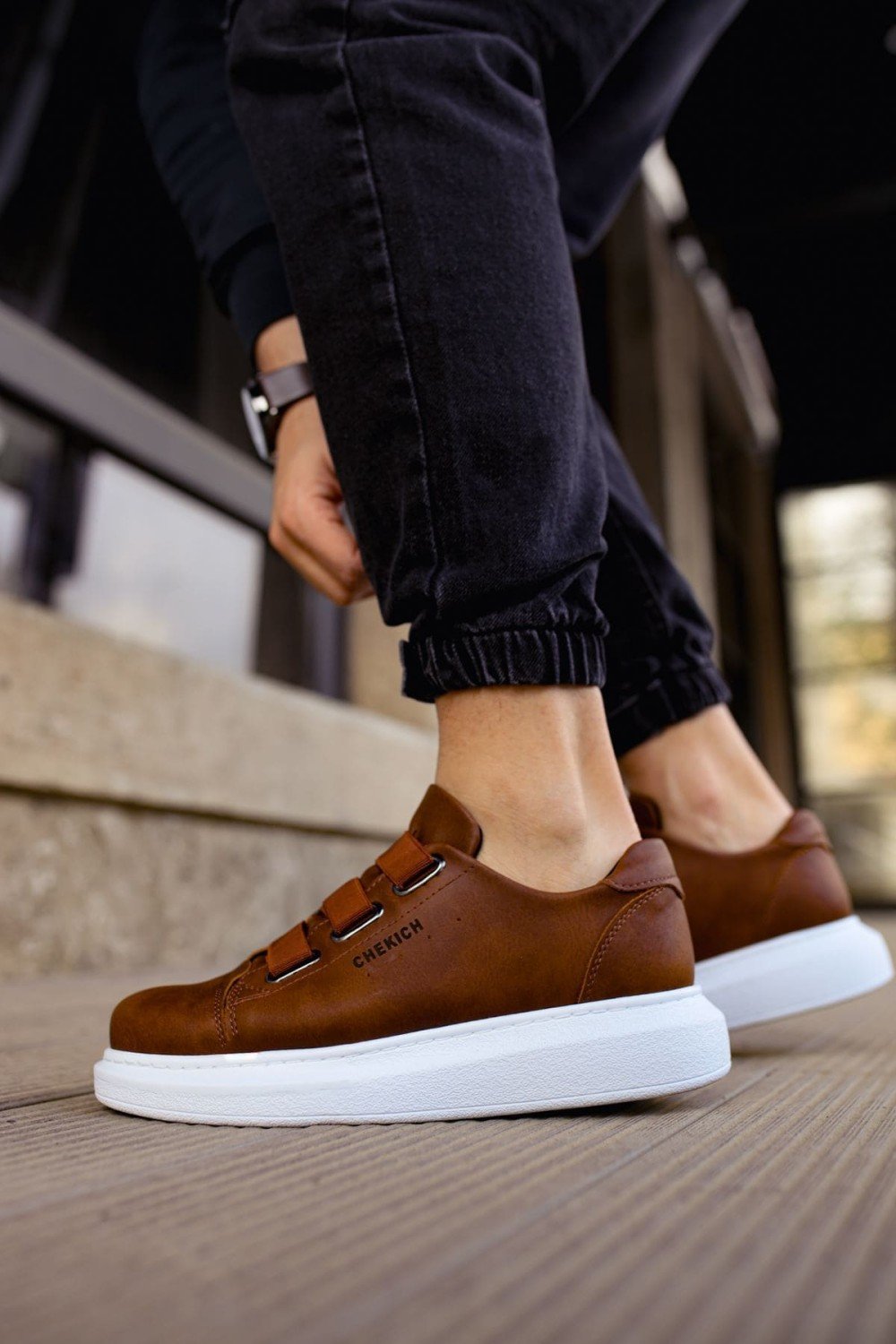 CH253 Mirror Non Erkek Günlük Lastikli Cilt Spor Sneaker Ayakkabı CBT - Taba – Chekich Erkek Ayakkabı