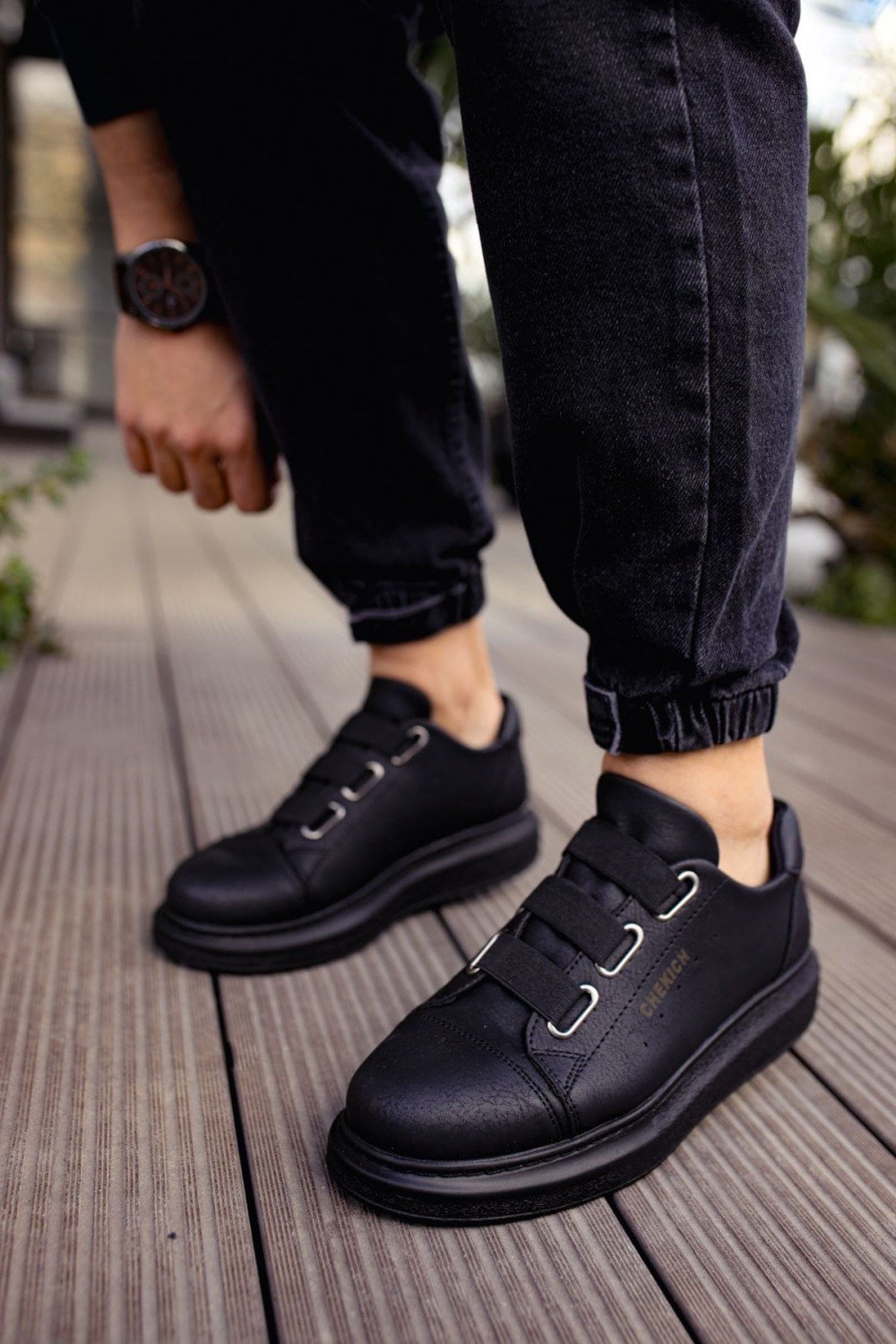 CH253 Mirror Non Erkek Günlük Lastikli Cilt Spor Sneaker Ayakkabı CST - Siyah – Chekich Erkek Ayakkabı