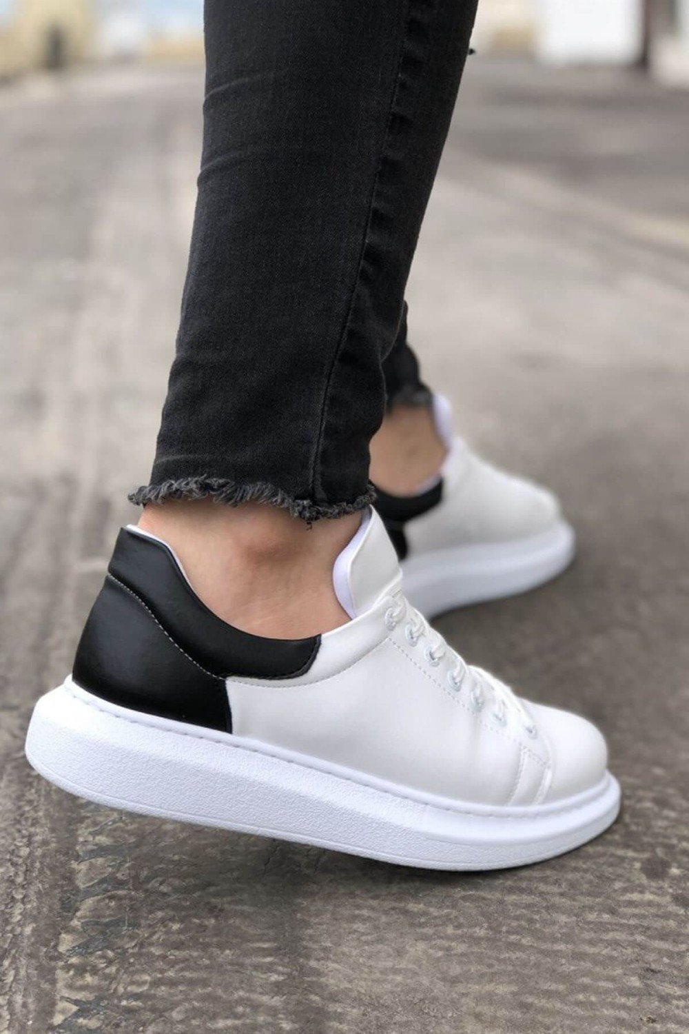CH256 Estrella Erkek Günlük Bağcıklı Cilt Spor Sneaker Ayakkabı CBT - Beyaz/Siyah Erkek Ayakkabı CH256 Estrella Erkek Günlük Bağcıklı Cilt Spor Sneaker Ayakkabı CBT - Beyaz/Siyah – Chekich Erkek Ayakkabı