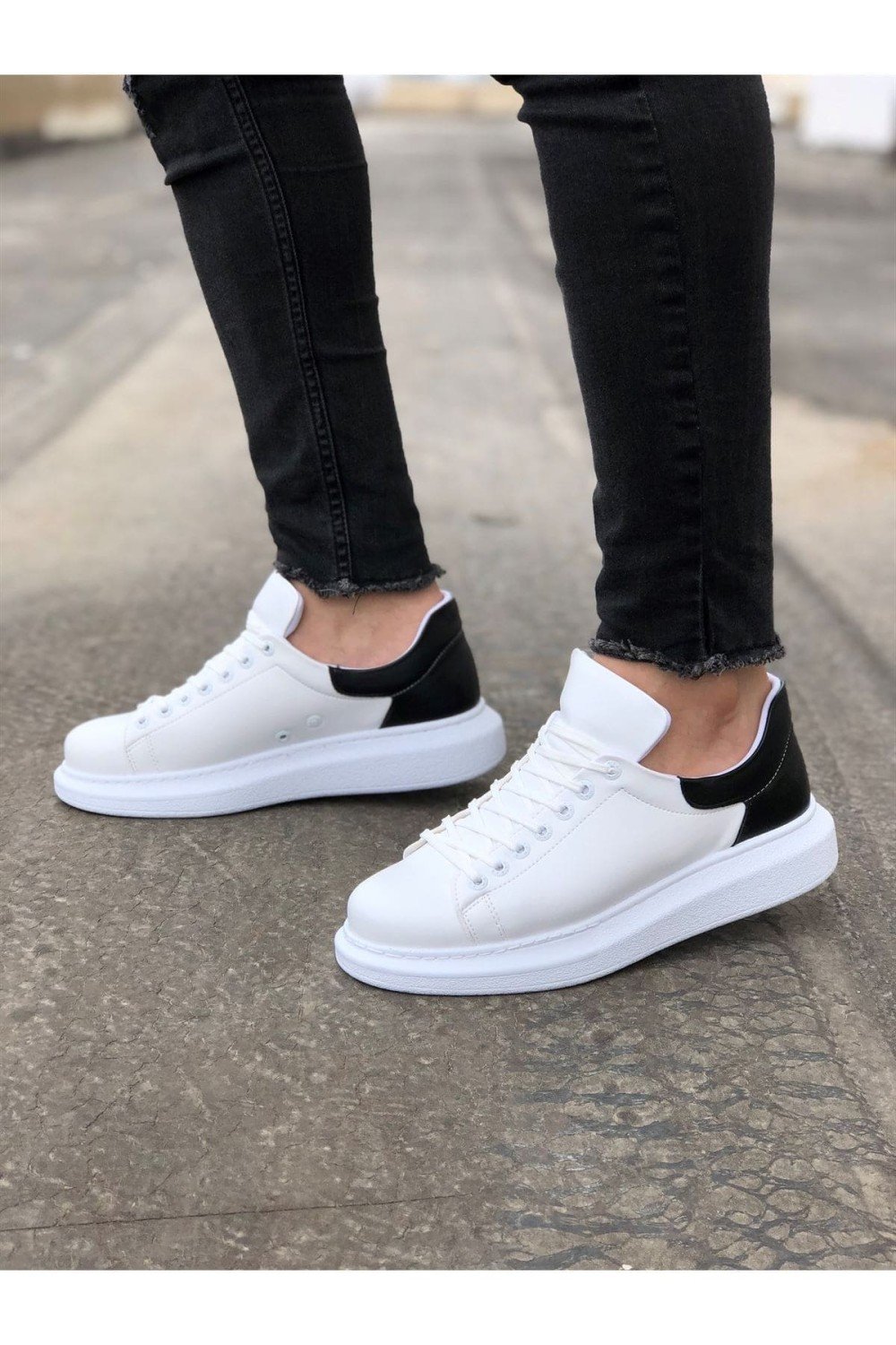 CH256 Estrella Erkek Günlük Bağcıklı Cilt Spor Sneaker Ayakkabı CBT - Beyaz/Siyah Erkek Ayakkabı CH256 Estrella Erkek Günlük Bağcıklı Cilt Spor Sneaker Ayakkabı CBT - Beyaz/Siyah – Chekich Erkek Ayakkabı
