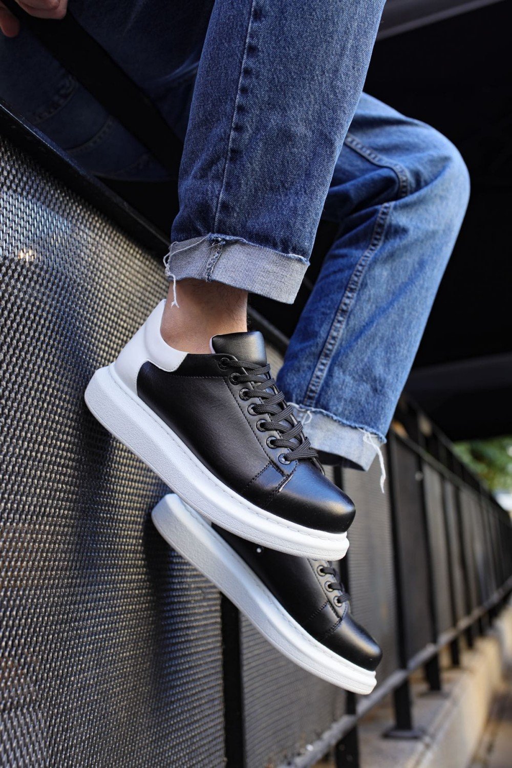 CH256 Estrella Erkek Günlük Bağcıklı Cilt Spor Sneaker Ayakkabı CBT - Siyah/Beyaz Erkek Ayakkabı CH256 Estrella Erkek Günlük Bağcıklı Cilt Spor Sneaker Ayakkabı CBT - Siyah/Beyaz – Chekich Erkek Ayakkabı