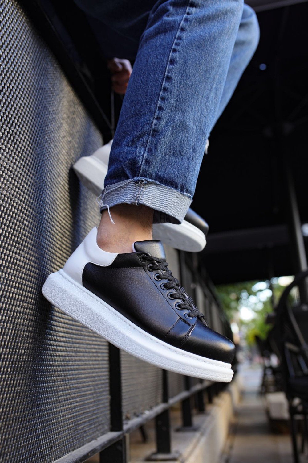 CH256 Estrella Erkek Günlük Bağcıklı Cilt Spor Sneaker Ayakkabı CBT - Siyah/Beyaz Erkek Ayakkabı CH256 Estrella Erkek Günlük Bağcıklı Cilt Spor Sneaker Ayakkabı CBT - Siyah/Beyaz – Chekich Erkek Ayakkabı