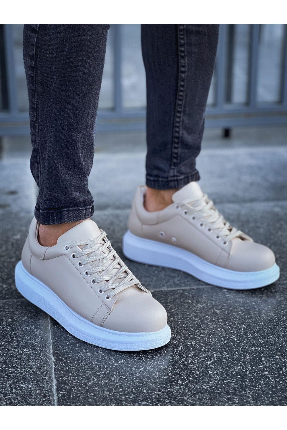 CH257 Estrellas Erkek Günlük Bağcıklı Cilt Spor Sneaker Ayakkabı CBT - Krem Erkek Ayakkabı CH257 Estrellas Erkek Günlük Bağcıklı Cilt Spor Sneaker Ayakkabı CBT - Krem – Chekich Erkek Ayakkabı