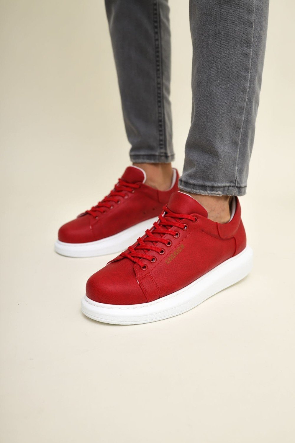 CH257 Estrellas Erkek Günlük Bağcıklı Cilt Spor Sneaker Ayakkabı CBT - Kırmızı Erkek Ayakkabı CH257 Estrellas Erkek Günlük Bağcıklı Cilt Spor Sneaker Ayakkabı CBT - Kırmızı – Chekich Erkek Ayakkabı