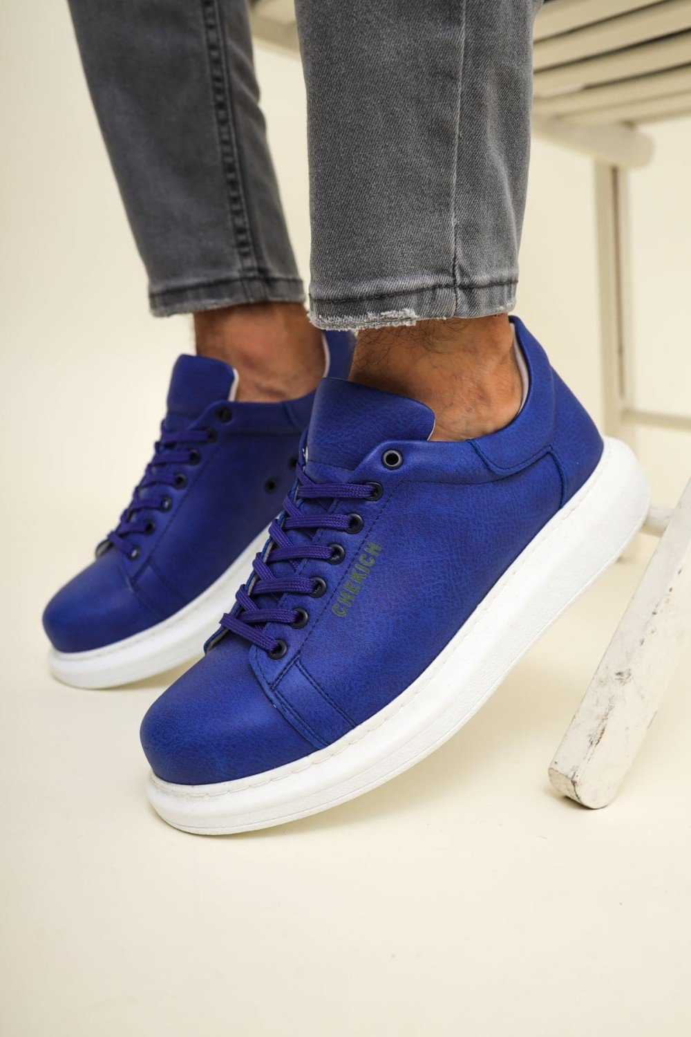 CH257 Estrellas Erkek Günlük Bağcıklı Cilt Spor Sneaker Ayakkabı CBT - Mavi Erkek Ayakkabı CH257 Estrellas Erkek Günlük Bağcıklı Cilt Spor Sneaker Ayakkabı CBT - Mavi – Chekich Erkek Ayakkabı
