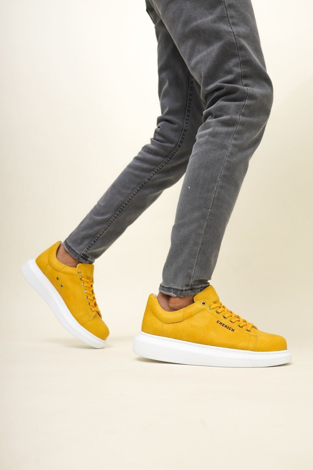 CH257 Estrellas Erkek Günlük Bağcıklı Cilt Spor Sneaker Ayakkabı CBT - Sarı Erkek Ayakkabı CH257 Estrellas Erkek Günlük Bağcıklı Cilt Spor Sneaker Ayakkabı CBT - Sarı – Chekich Erkek Ayakkabı