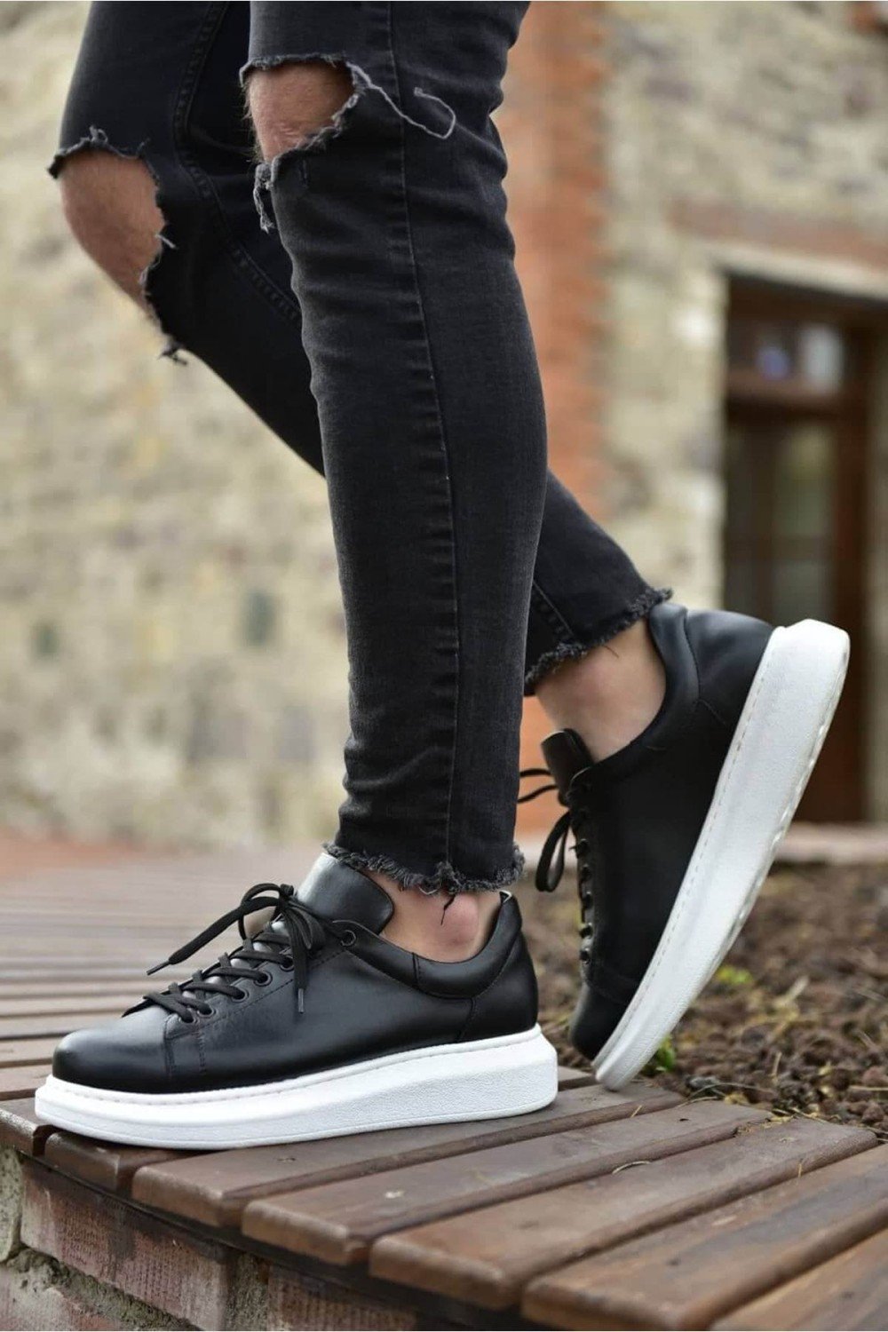 CH257 Estrellas Erkek Günlük Bağcıklı Cilt Spor Sneaker Ayakkabı CBT - Siyah Erkek Ayakkabı CH257 Estrellas Erkek Günlük Bağcıklı Cilt Spor Sneaker Ayakkabı CBT - Siyah – Chekich Erkek Ayakkabı