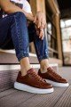 CH257 Estrellas Erkek Günlük Bağcıklı Cilt Spor Sneaker Ayakkabı CBT - Taba – Chekich Erkek Ayakkabı