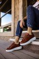 CH257 Estrellas Erkek Günlük Bağcıklı Cilt Spor Sneaker Ayakkabı CBT - Taba – Chekich Erkek Ayakkabı