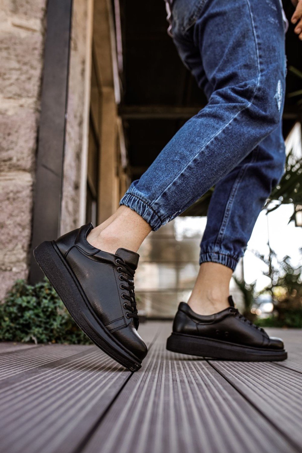 CH257 Estrellas Erkek Günlük Bağcıklı Cilt Spor Sneaker Ayakkabı CST - Siyah Erkek Ayakkabı CH257 Estrellas Erkek Günlük Bağcıklı Cilt Spor Sneaker Ayakkabı CST - Siyah – Chekich Erkek Ayakkabı