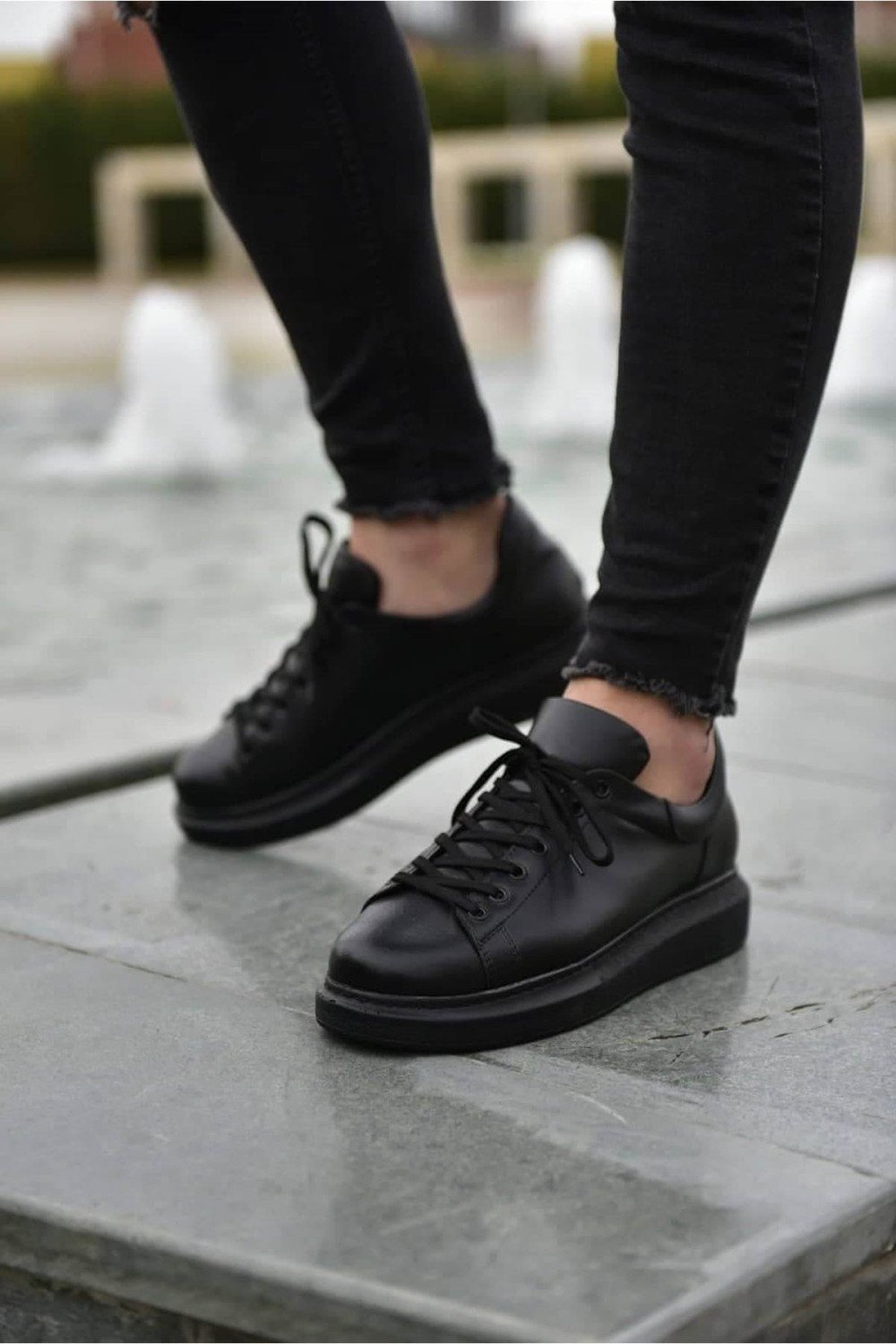 CH257 Estrellas Erkek Günlük Bağcıklı Cilt Spor Sneaker Ayakkabı CST - Siyah Erkek Ayakkabı CH257 Estrellas Erkek Günlük Bağcıklı Cilt Spor Sneaker Ayakkabı CST - Siyah – Chekich Erkek Ayakkabı
