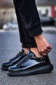 CH257 Estrellas Erkek Günlük Bağcıklı Rugan Spor Sneaker Ayakkabı RST - Siyah – Chekich Erkek Ayakkabı