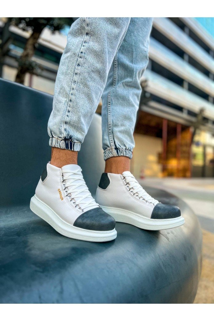 CH258 Roma Colourful Erkek Spor Günlük Bağcıklı Cilt Bot CBT - Beyaz/Antrasit CH258 Roma Colourful Erkek Spor Günlük Bağcıklı Cilt Bot CBT - Beyaz/Antrasit