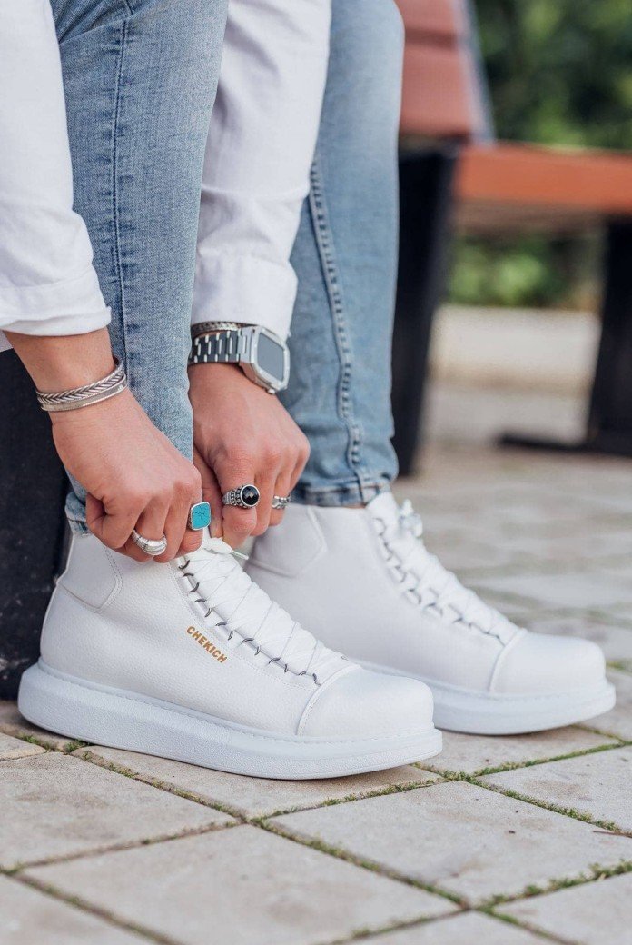 CH258 Roma Erkek Spor Günlük Bağcıklı Cilt Bot CBT - Beyaz CH258 Roma Erkek Spor Günlük Bağcıklı Cilt Bot CBT - Beyaz