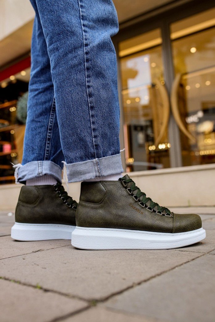 CH258 Roma Erkek Spor Günlük Bağcıklı Cilt Bot CBT - Haki CH258 Roma Erkek Spor Günlük Bağcıklı Cilt Bot CBT - Haki