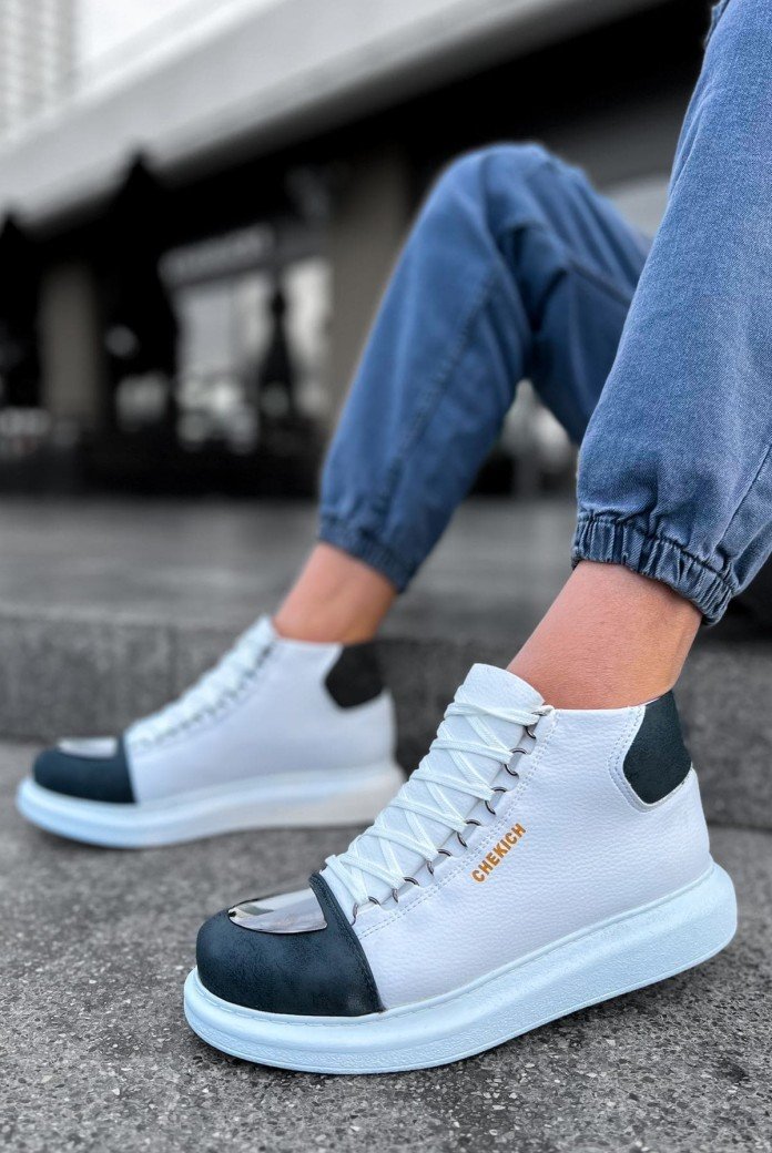 CH267 Roma Mirror Erkek Spor Günlük Bağcıklı Cilt Bot CBT - Beyaz/Antrasit CH267 Roma Mirror Erkek Spor Günlük Bağcıklı Cilt Bot CBT - Beyaz/Antrasit