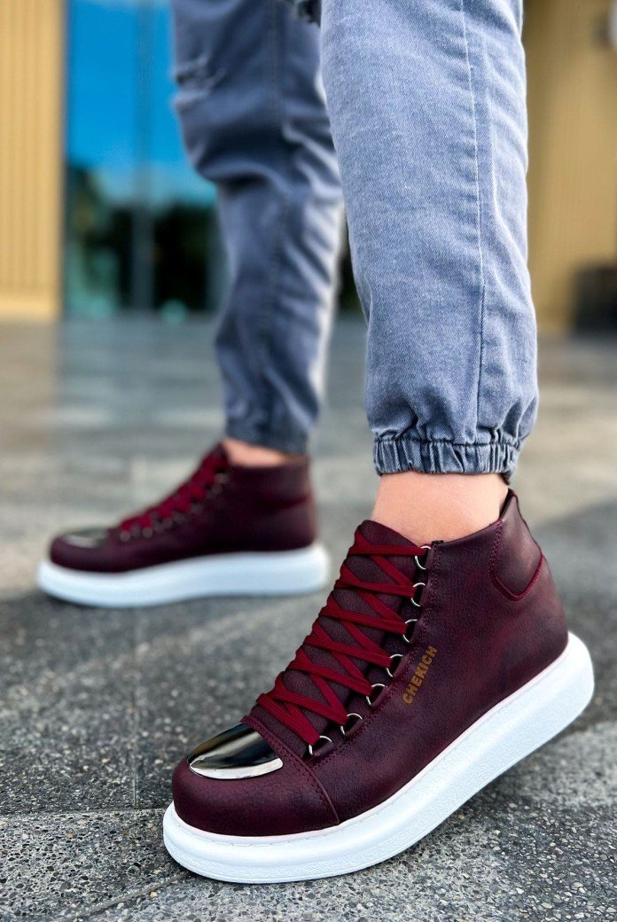 CH267 Roma Mirror Erkek Spor Günlük Bağcıklı Cilt Bot CBT - Bordo CH267 Roma Mirror Erkek Spor Günlük Bağcıklı Cilt Bot CBT - Bordo