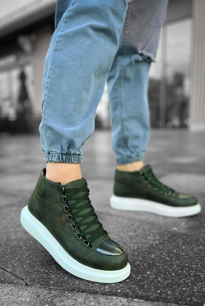 CH267 Roma Mirror Erkek Spor Günlük Bağcıklı Cilt Bot CBT - Haki CH267 Roma Mirror Erkek Spor Günlük Bağcıklı Cilt Bot CBT - Haki