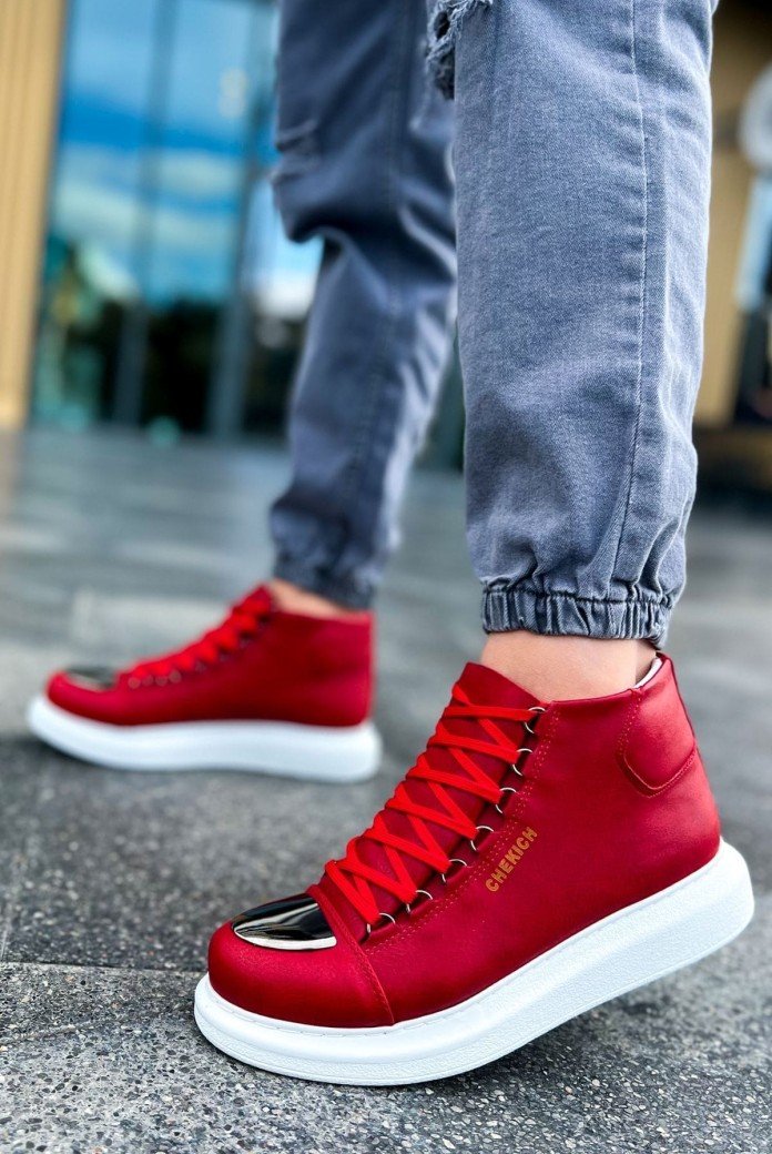 CH267 Roma Mirror Erkek Spor Günlük Bağcıklı Cilt Bot CBT - Kırmızı CH267 Roma Mirror Erkek Spor Günlük Bağcıklı Cilt Bot CBT - Kırmızı