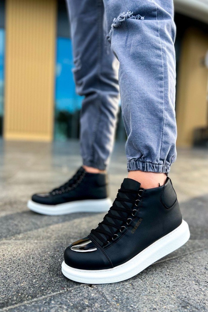 CH267 Roma Mirror Erkek Spor Günlük Bağcıklı Cilt Bot CBT - Siyah CH267 Roma Mirror Erkek Spor Günlük Bağcıklı Cilt Bot CBT - Siyah