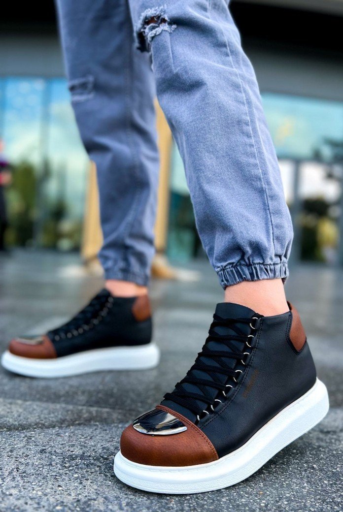 CH267 Roma Mirror Erkek Spor Günlük Bağcıklı Cilt Bot CBT - Siyah/Taba CH267 Roma Mirror Erkek Spor Günlük Bağcıklı Cilt Bot CBT - Siyah/Taba