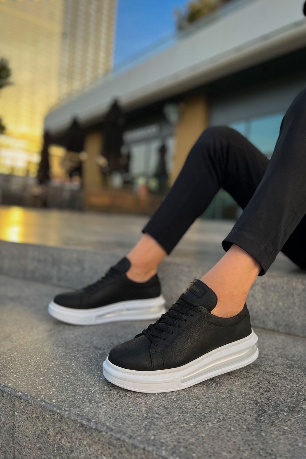 CH271 Ariaso Erkek Günlük Bağcıklı Cilt Spor Sneaker Ayakkabı CBT - Siyah – Chekich Erkek Ayakkabı
