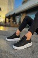 CH271 Ariaso Erkek Günlük Bağcıklı Cilt Spor Sneaker Ayakkabı CBT - Siyah – Chekich Erkek Ayakkabı