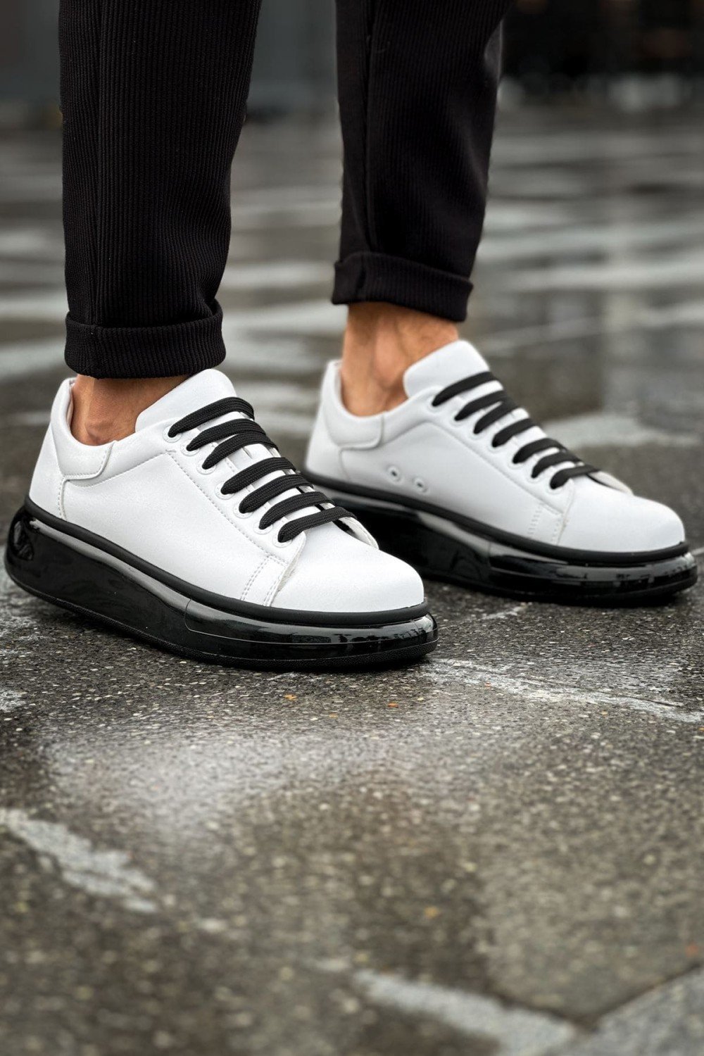 CH295 Sollıevo Erkek Günlük Bağcıklı Cilt Spor Sneaker Ayakkabı CST - Beyaz – Chekich Erkek Ayakkabı