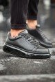 CH295 Sollıevo Erkek Günlük Bağcıklı Cilt Spor Sneaker Ayakkabı CST - Siyah – Chekich Erkek Ayakkabı