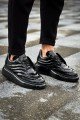 CH295 Sollıevo Erkek Günlük Bağcıklı Rugan Spor Sneaker Ayakkabı RST - Siyah