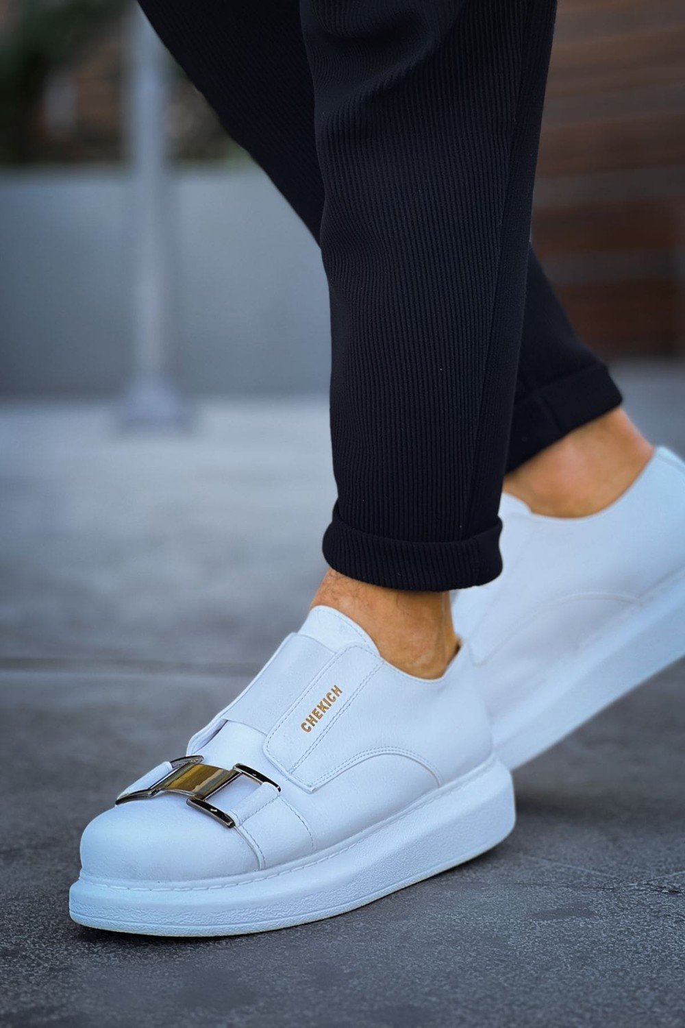 CH297 Verona Erkek Günlük Lastikli Tokalı Cilt Spor Sneaker Ayakkabı CBT - Beyaz Erkek Ayakkabı CH297 Verona Erkek Günlük Lastikli Tokalı Cilt Spor Sneaker Ayakkabı CBT - Beyaz – Chekich Erkek Ayakkabı