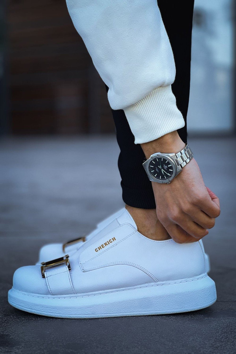 CH297 Verona Erkek Günlük Lastikli Tokalı Cilt Spor Sneaker Ayakkabı CBT - Beyaz Erkek Ayakkabı CH297 Verona Erkek Günlük Lastikli Tokalı Cilt Spor Sneaker Ayakkabı CBT - Beyaz – Chekich Erkek Ayakkabı