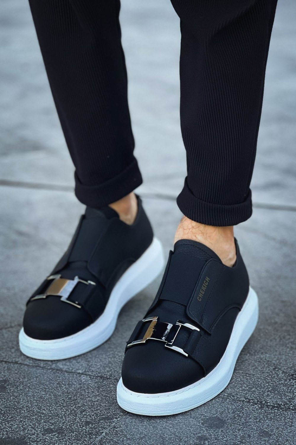 CH297 Verona Erkek Günlük Lastikli Tokalı Cilt Spor Sneaker Ayakkabı CBT - Siyah Erkek Ayakkabı CH297 Verona Erkek Günlük Lastikli Tokalı Cilt Spor Sneaker Ayakkabı CBT - Siyah – Chekich Erkek Ayakkabı