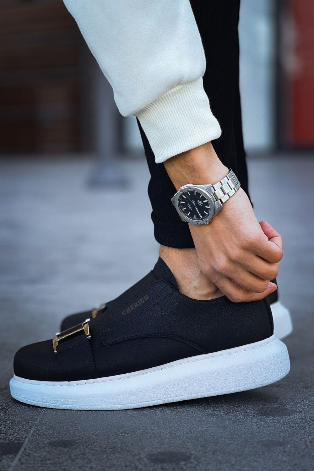 CH297 Verona Erkek Günlük Lastikli Tokalı Cilt Spor Sneaker Ayakkabı CBT - Siyah Erkek Ayakkabı CH297 Verona Erkek Günlük Lastikli Tokalı Cilt Spor Sneaker Ayakkabı CBT - Siyah – Chekich Erkek Ayakkabı