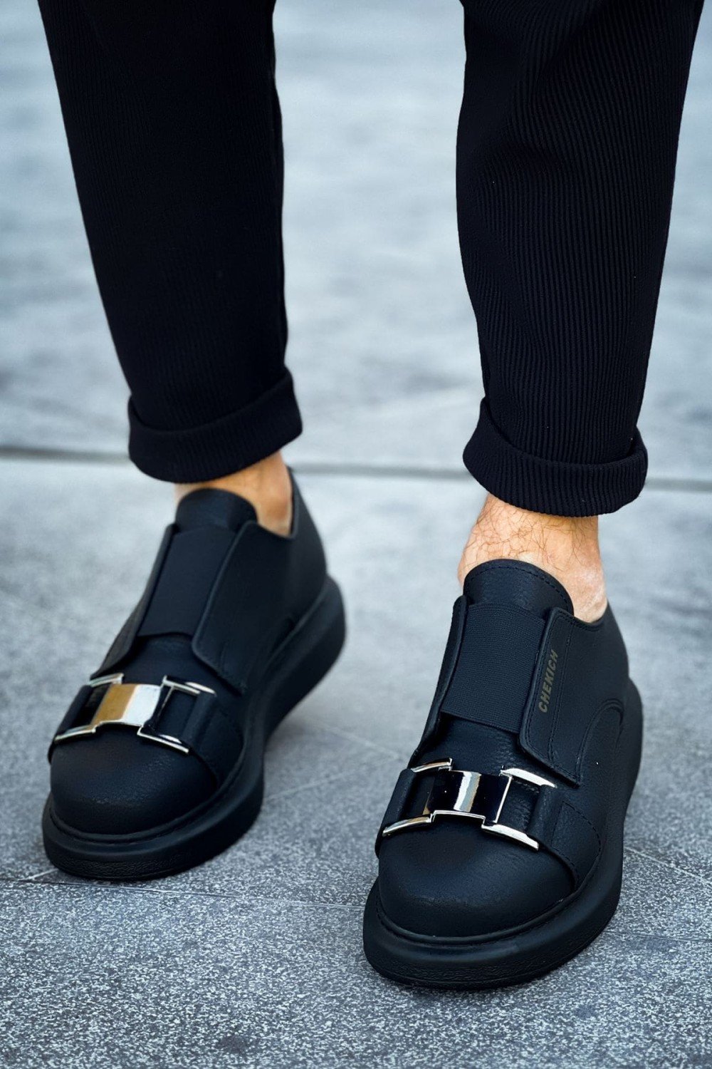 CH297 Verona Erkek Günlük Lastikli Tokalı Cilt Spor Sneaker Ayakkabı CST - Siyah Erkek Ayakkabı CH297 Verona Erkek Günlük Lastikli Tokalı Cilt Spor Sneaker Ayakkabı CST - Siyah – Chekich Erkek Ayakkabı
