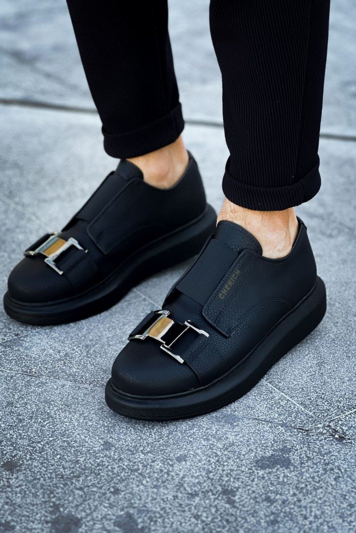CH297 Verona Erkek Günlük Lastikli Tokalı Cilt Spor Sneaker Ayakkabı CST - Siyah CH297 Verona Erkek Günlük Lastikli Tokalı Cilt Spor Sneaker Ayakkabı CST - Siyah