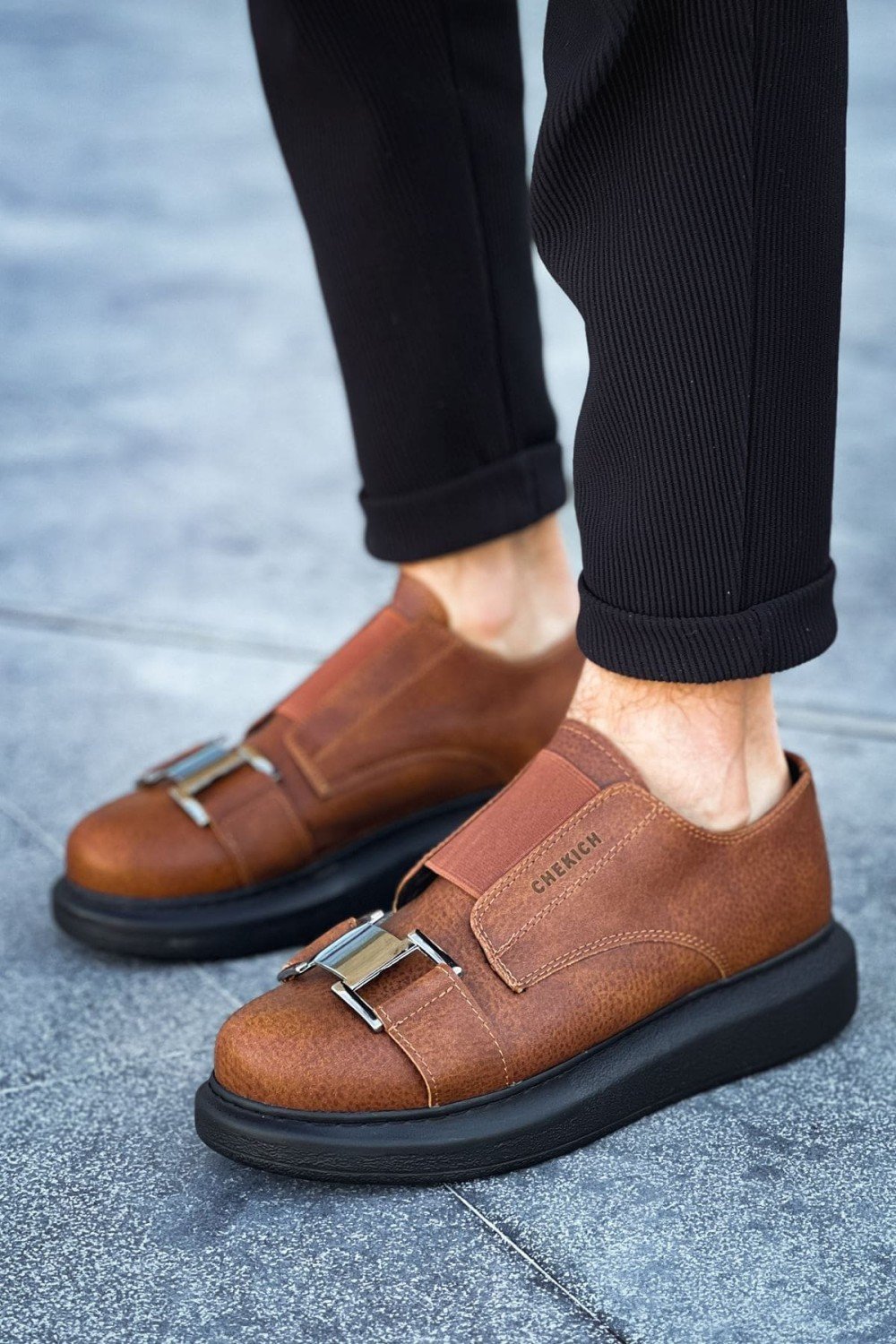 CH297 Verona Erkek Günlük Lastikli Tokalı Cilt Spor Sneaker Ayakkabı CST - Taba Erkek Ayakkabı CH297 Verona Erkek Günlük Lastikli Tokalı Cilt Spor Sneaker Ayakkabı CST - Taba – Chekich Erkek Ayakkabı