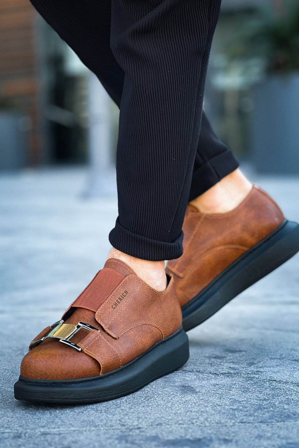 CH297 Verona Erkek Günlük Lastikli Tokalı Cilt Spor Sneaker Ayakkabı CST - Taba Erkek Ayakkabı CH297 Verona Erkek Günlük Lastikli Tokalı Cilt Spor Sneaker Ayakkabı CST - Taba – Chekich Erkek Ayakkabı
