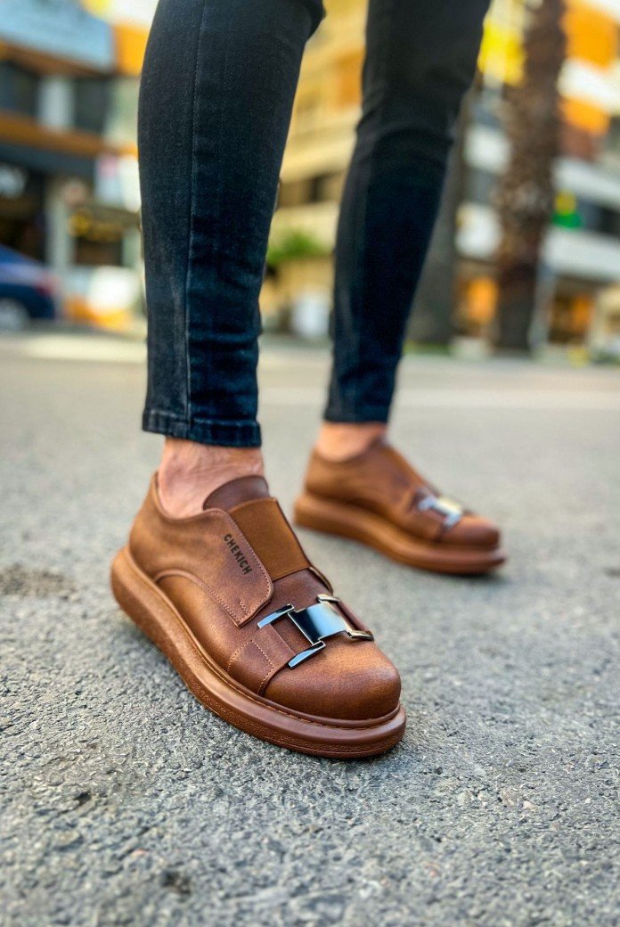 CH297 Verona Erkek Günlük Lastikli Tokalı Cilt Spor Sneaker Ayakkabı CTT - Taba CH297 Verona Erkek Günlük Lastikli Tokalı Cilt Spor Sneaker Ayakkabı CTT - Taba