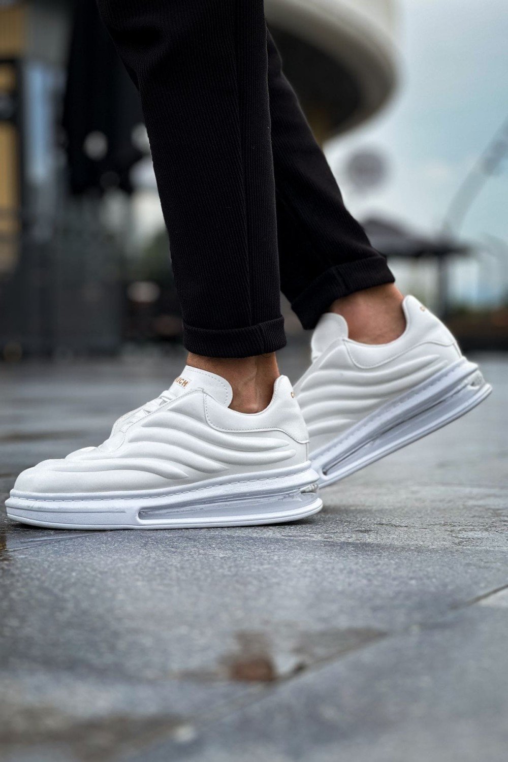 CH299 Sollıevos Erkek Günlük Bağcıklı Cilt Spor Sneaker Ayakkabı CBT - Beyaz – Chekich Erkek Ayakkabı